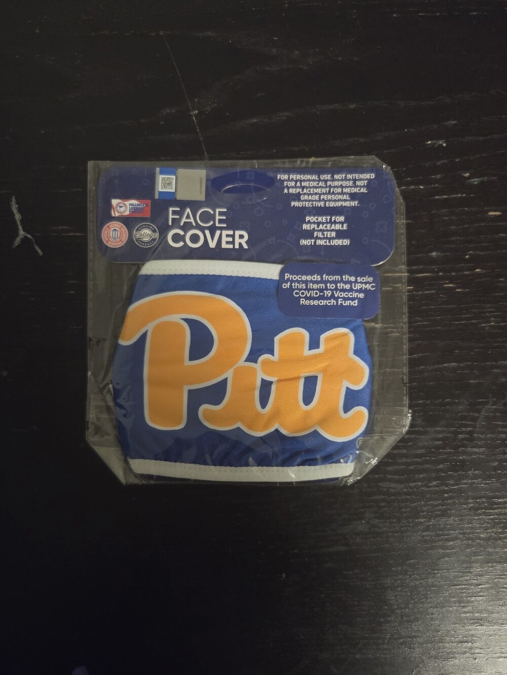 Pitt Blue and Gold Face Cover - Official Team Logo